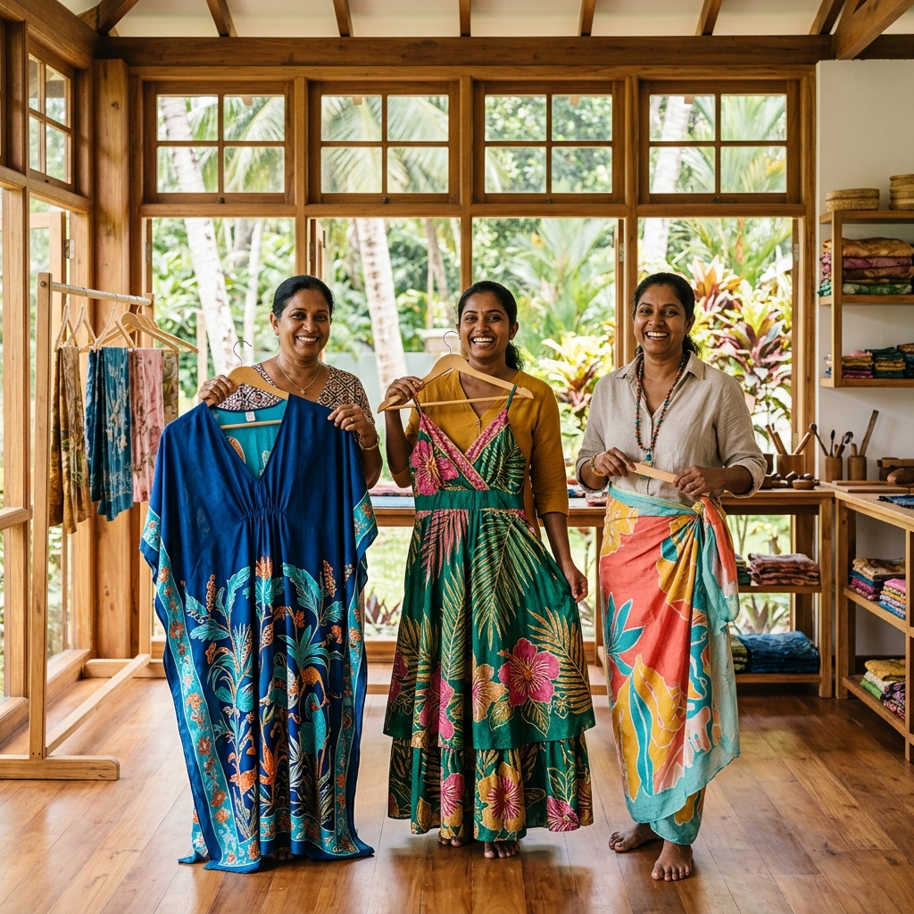Local artisans working in clean community workshop studio
