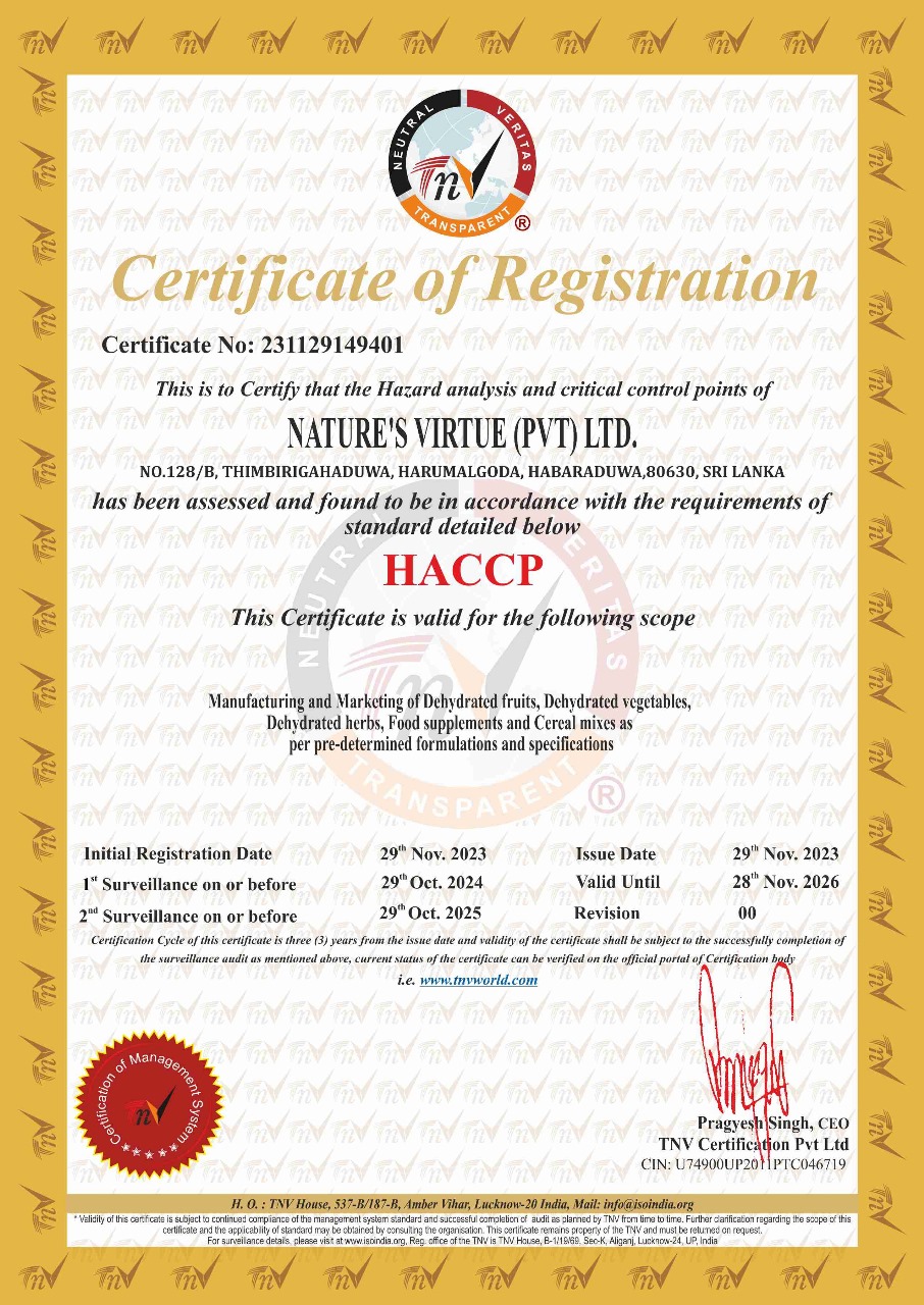 ISO 22000:2018 Certificate