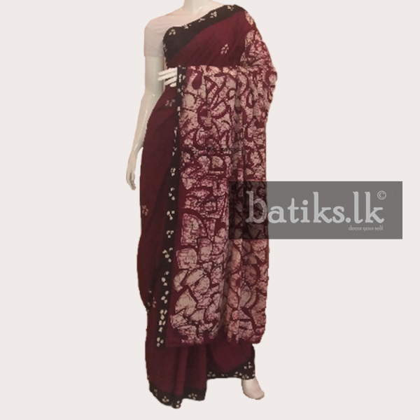 Functional Professional Saree in Maroon And White