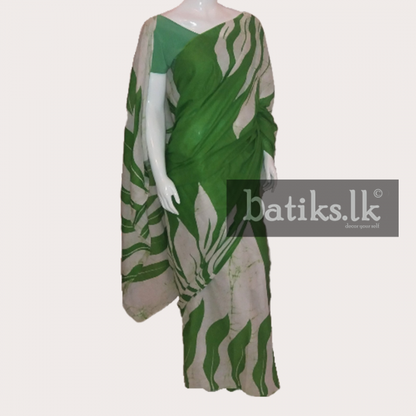 Functional Professional Saree in Green with and white