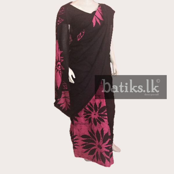 Functional Professional Saree in Black And Pink