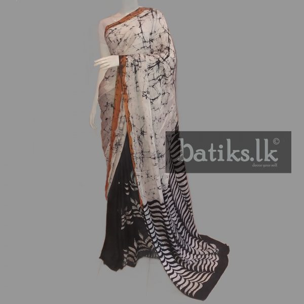 Functional Silk Saree in Black & White