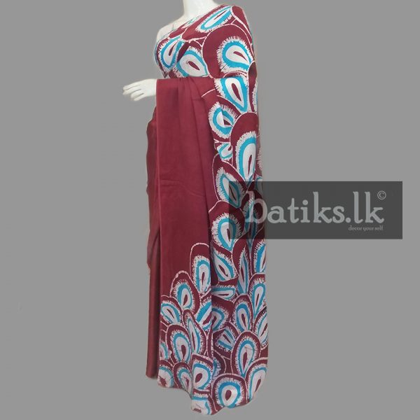 Functional Silk Saree in Maroon & White