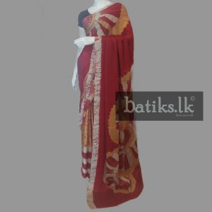 Functional Silk Saree in Red & Gold with White Mix