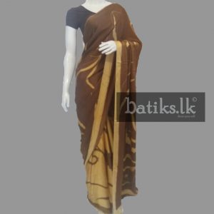 Functional Silk Saree in Brown & Yellow