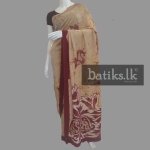 Functional Silk Saree in Beige & Maroon