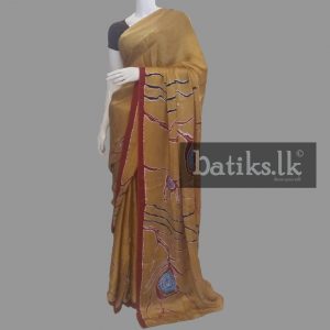 Functional Silk Saree in Yellow & Maroon